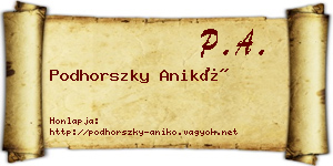 Podhorszky Anikó névjegykártya