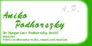 aniko podhorszky business card
